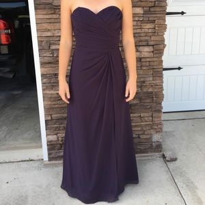 Bill Levkoff Plum Bridesmaid Dress